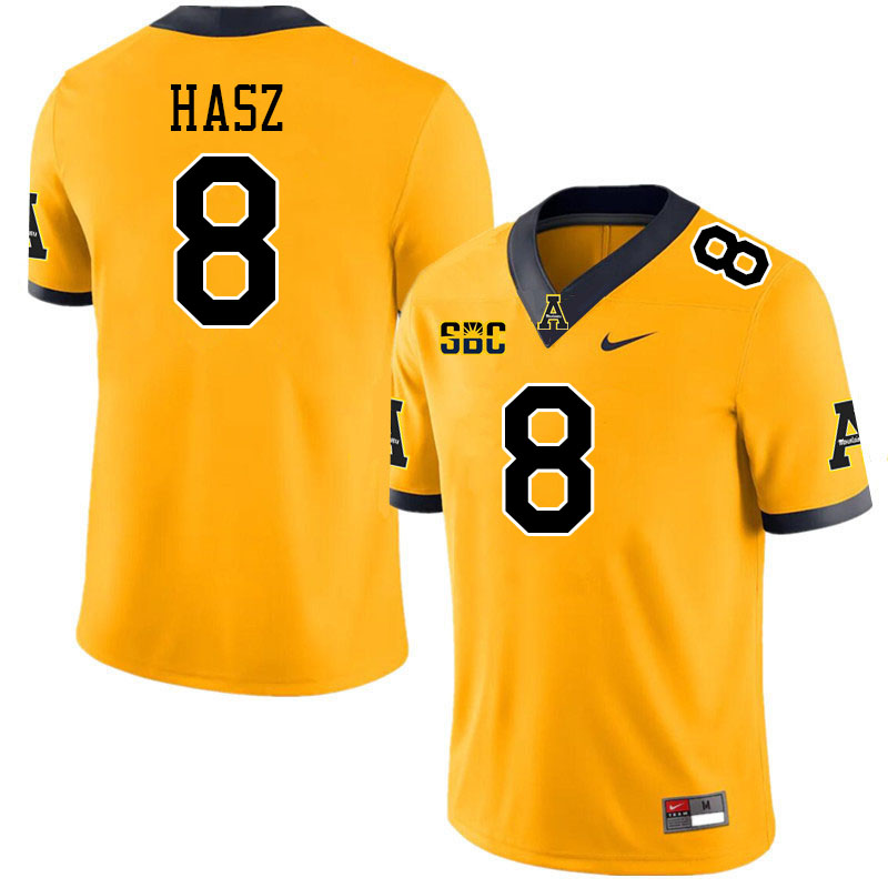 Appalachian State Mountaineers #8 Dylan Hasz College Football Jerseys Stitched-Gold Appalachian State Mountaineers #8 Dylan Hasz College Football Jerseys Stitched-Gold
